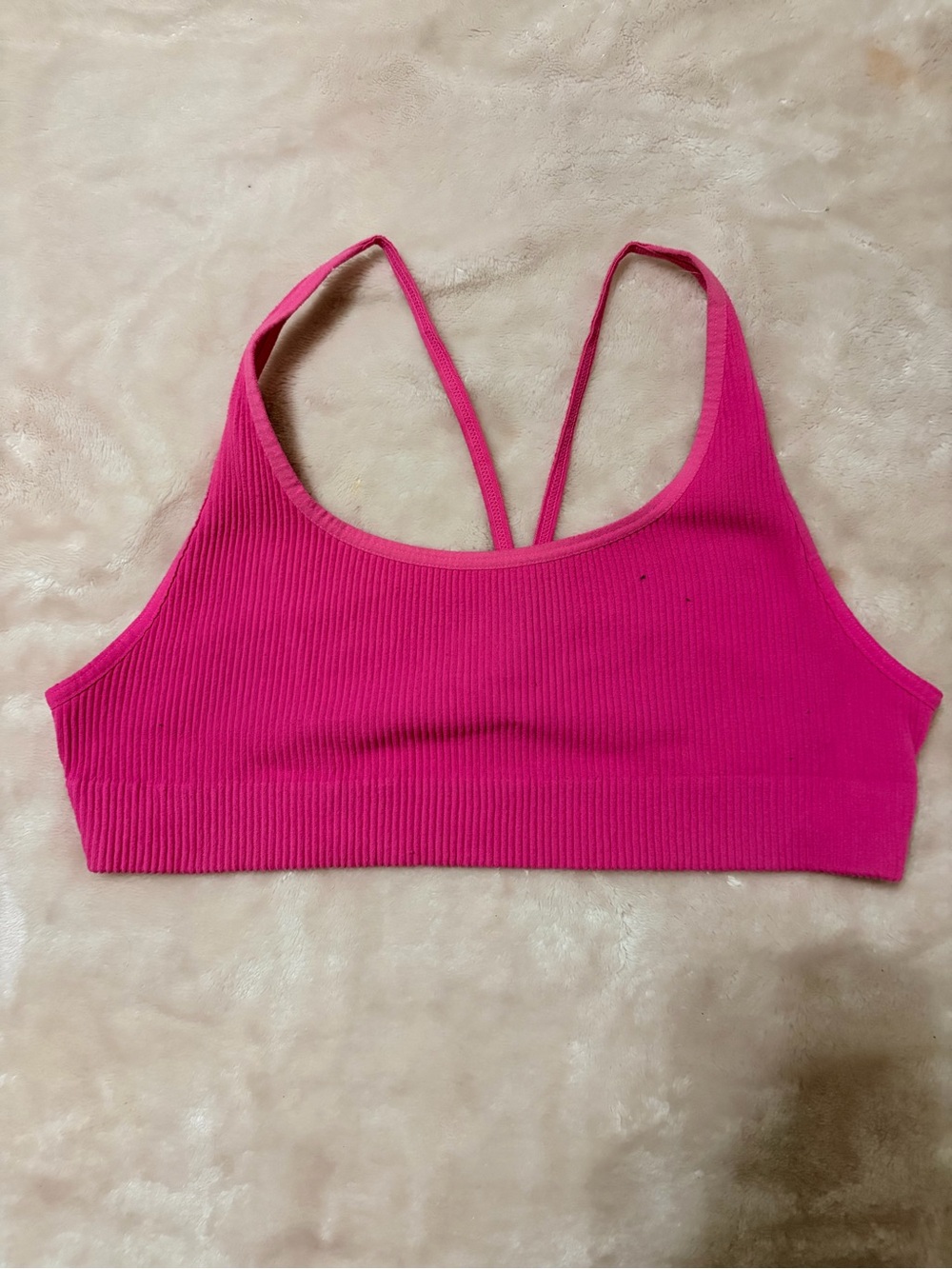 Free People Vibrant Pink Ribbed Double-Strap Bralette